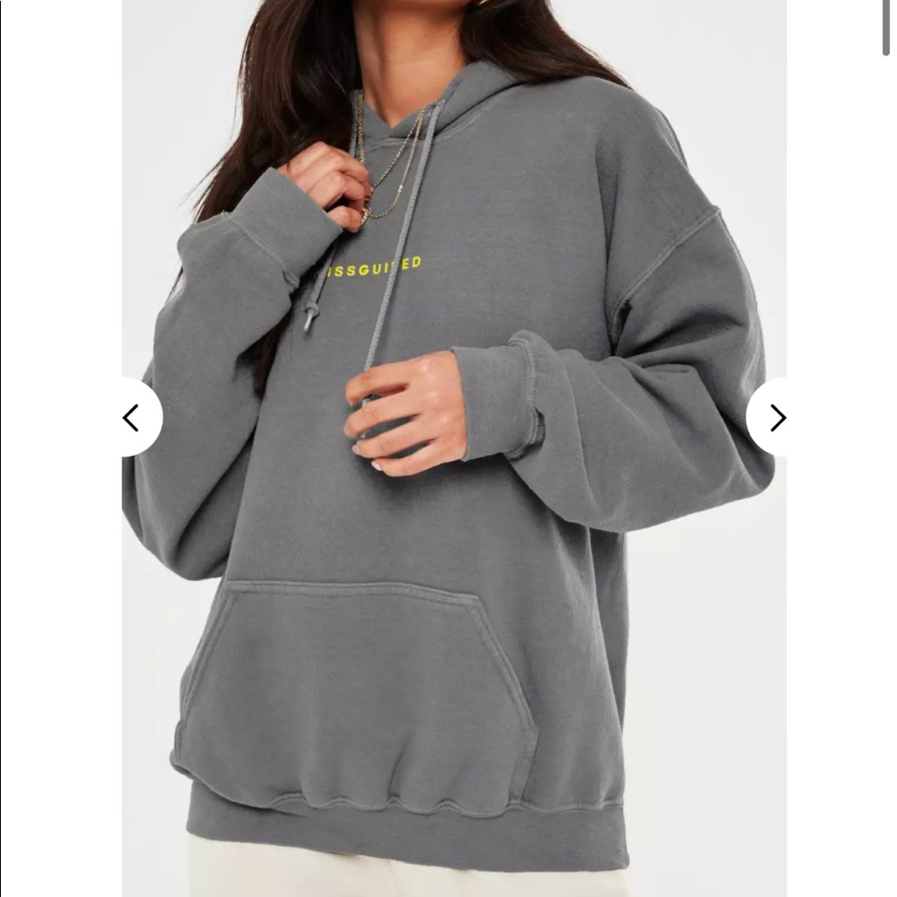 BNWT dark grey washed missguided hoodie
